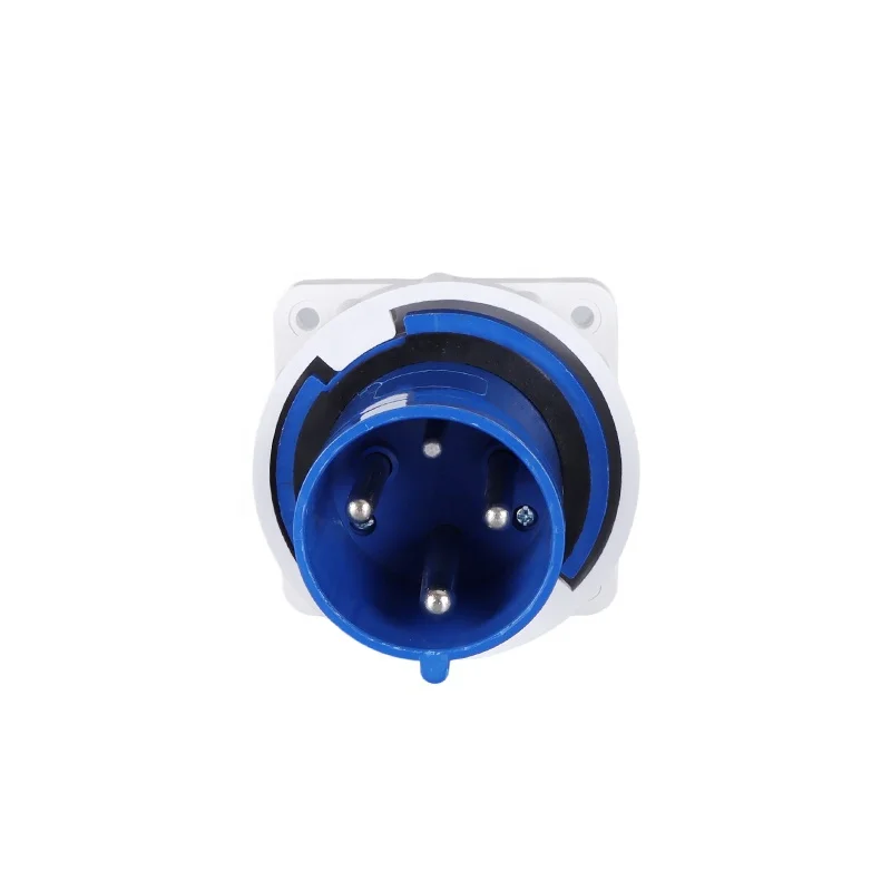 Good Quality IP67 63A 3 Pin Blue Industrial Plug Single Phase 2P+T Reverse Electrical Plug