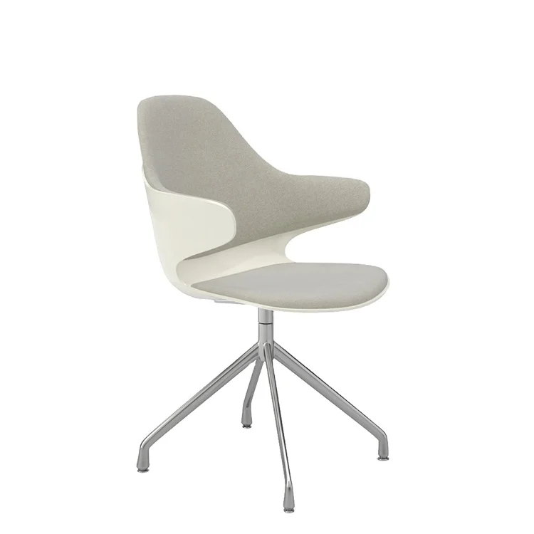 KOHO High Luxury New Modern  Aluminum Alloy Base Swivel Dining Room Arm Chairs