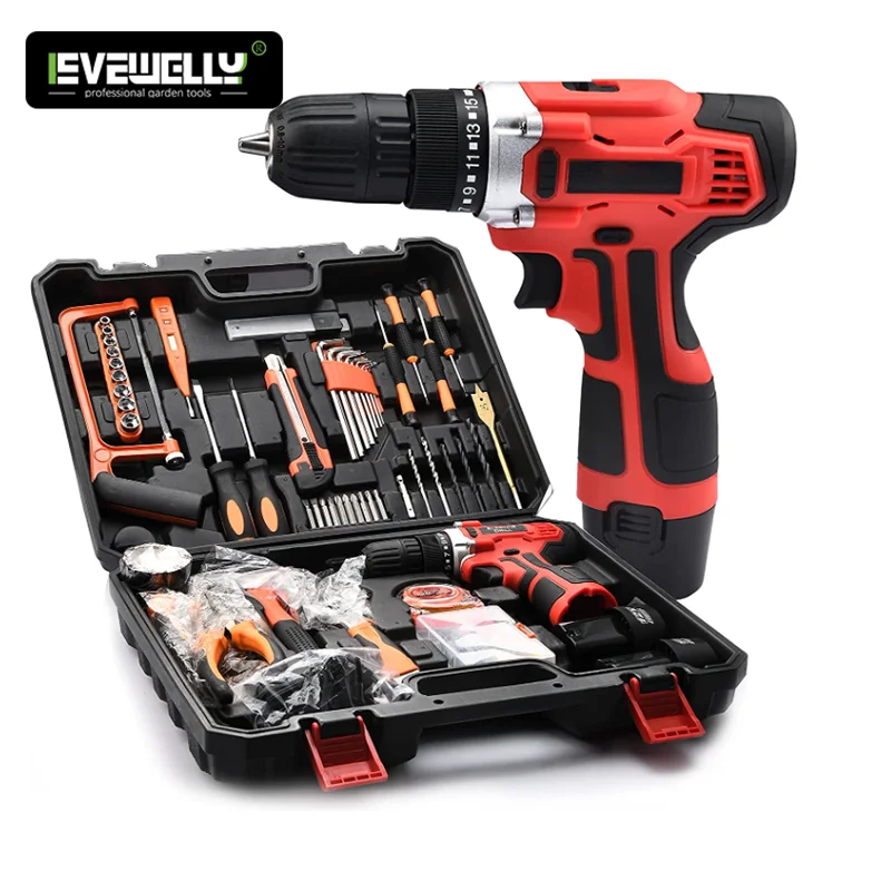 Custom Cheap 12v Lithium Battery Drill Craft Cordless Drill Set High Power Tool Screwdriver Electric Drill