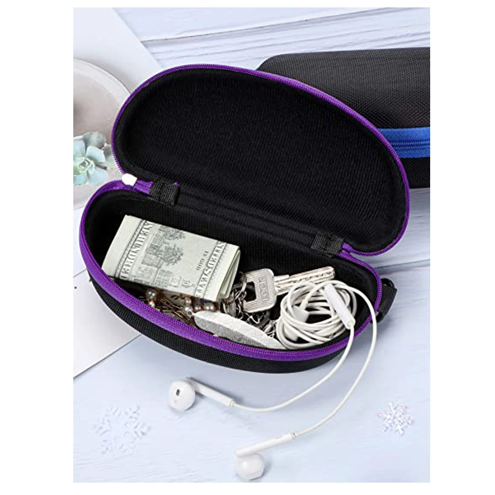 2021 Waterproof Sunglasses and Eyeglasses Case Zippered Glasses Holder Durable Hard EVA Glasses Storage Velvet Customized