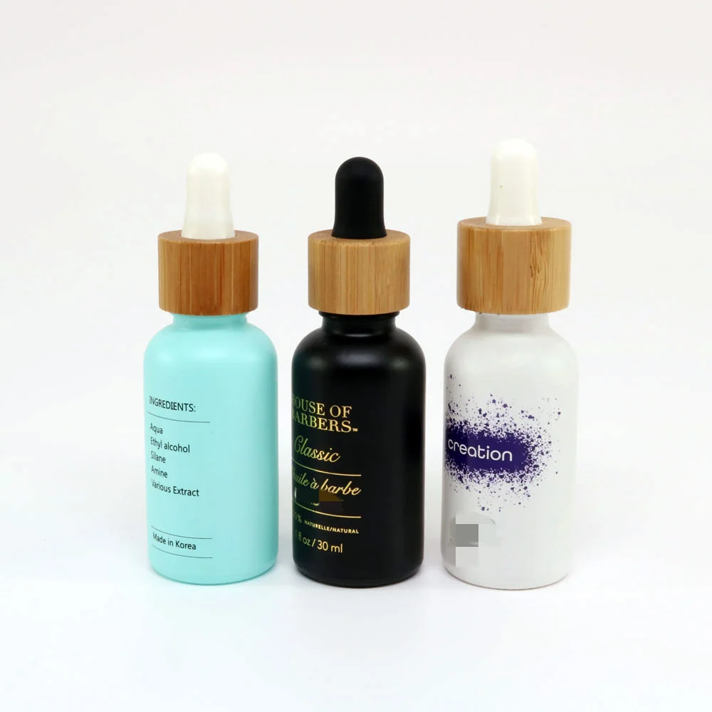 30ml 50ml Glass Essential oil Dropper Bottle Bamboo Cap Reagent Drop Eye Liquid Pipette Bottles