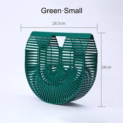 Bicolor Bamboo Bag Hand Disposable Handbag Fashion Half Moon