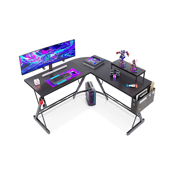 Vekin Furniture Professional Gamer Gaming Desk OEM Custom L Shape Multifuncinonal Gaming Desk Modern Esport Gaming Table