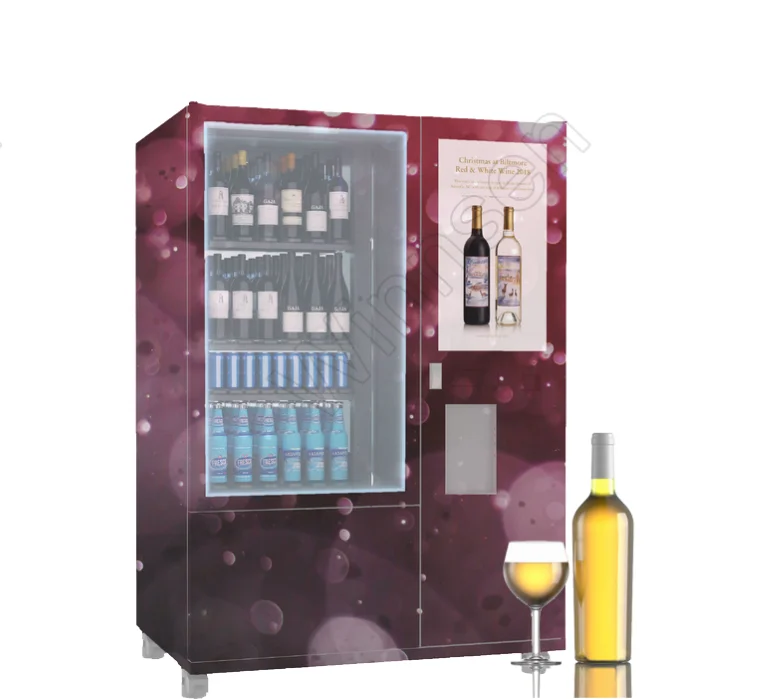 Smart combo wifi lift system age verification beer bottle champagne intelligent whiskey beer red wine vending machine