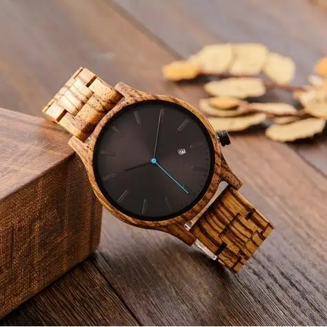 Natural wooden watch custom logo wrist watch high quality wood watch for men and women