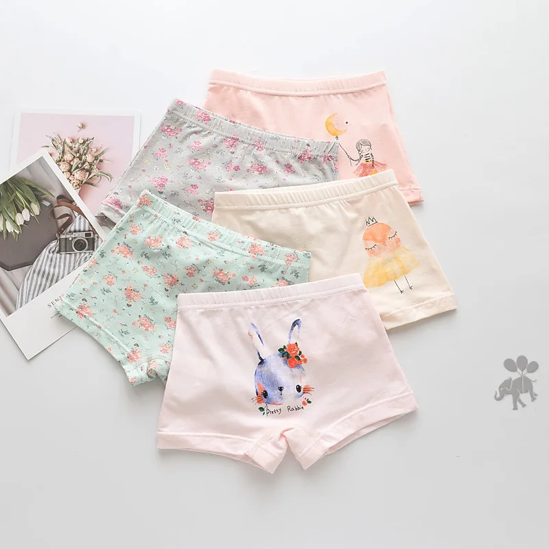 Горячая Распродажа мягкой хлопковой подкладке для маленьких девочек; Нижнее белье девочек трусики детей начинающих ходить высокое качество партиями по 5 штук комплекты трусы-боксеры трусы
