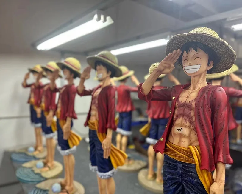 Life Size ONE PIECE Luffy and Boa Hancock Figure Sculpture Artificial Resin Crafts Statue Famous Japanese Anime Character