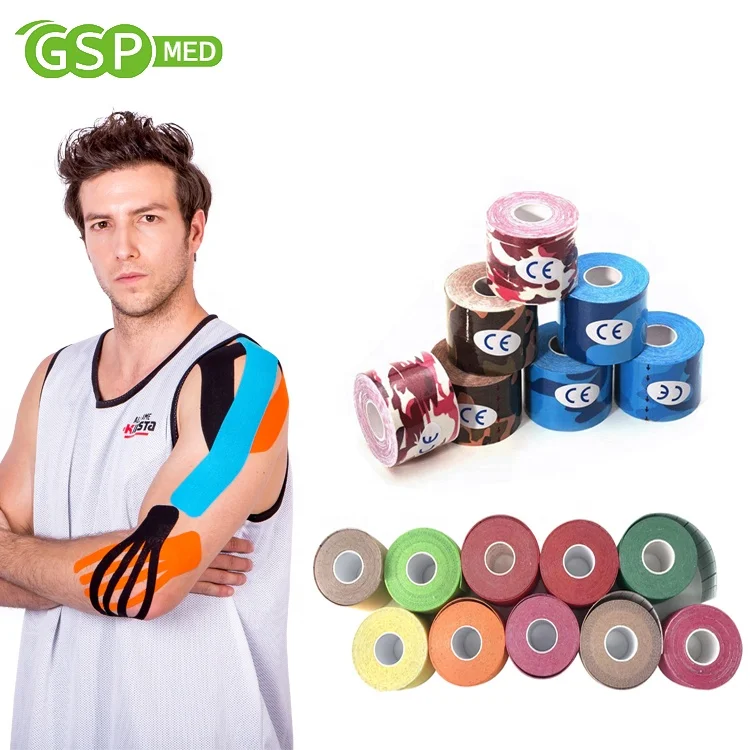Бесплатные образцы, лидер продаж, медицинская клейкая кинезиологическая лента с принтом логотипа на заказ