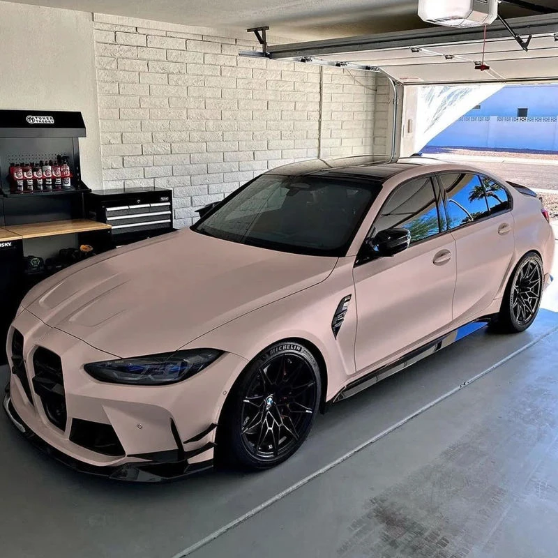 Matte Color Pink Car Body Wrap Paper Covering Auto Vehicle Wraps Vinyl Roll Cast Self-Adhesive Car Wrapping Film