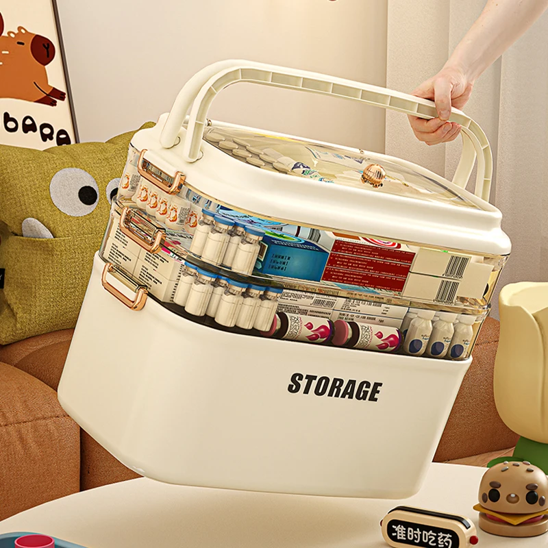 Wannuo Large Capacity Transparent Portable Medicine Box Multi-Layer Drug Classification Medical Emergency Medicine Organizer