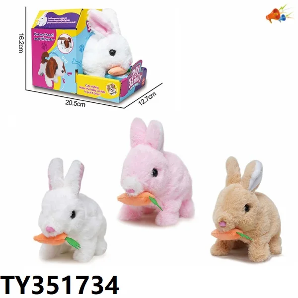 B/O Plush Toy Rabbit Soft Cartoon Animal Toys With Sound For Kids