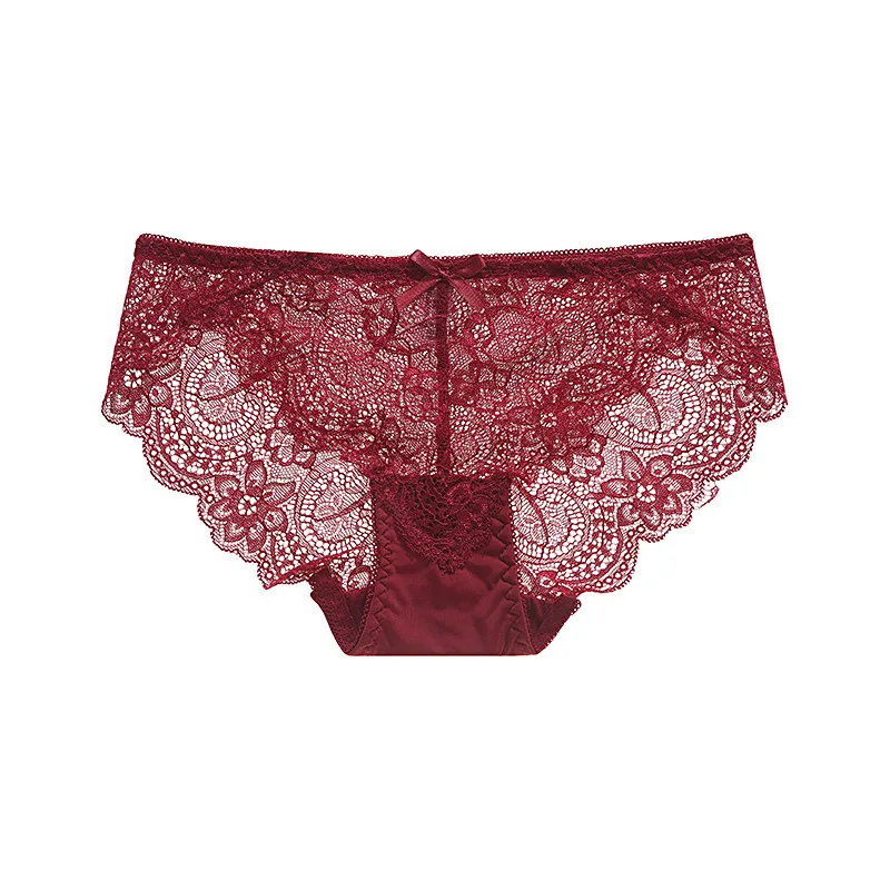 Sexy Lace Panties Women Cozy Lingerie Pretty Briefs Cotton Lining middle Waist Cute Underwear