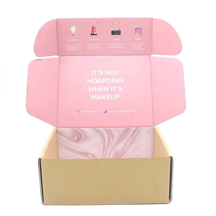 Mailer Corrugated Cardboard Mailing Packaging Flat pack Black Shipping Box with flat pack for electronic product