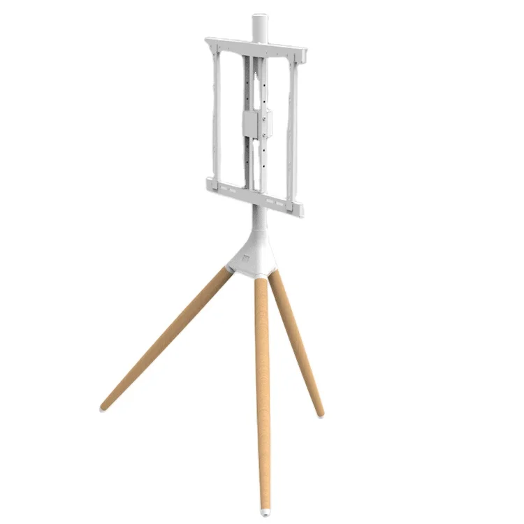 Portable Black Tv Mount Stand Flat Screen Tv Display Floor Stand Artistic Tv Floor Tripod Stand For Living Room