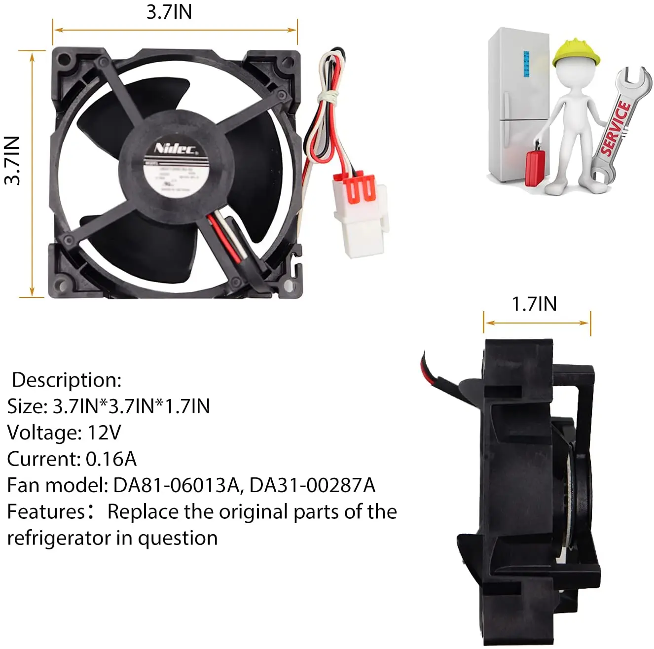 DA81-06013A Refrigerator Evaporator Motor Fan