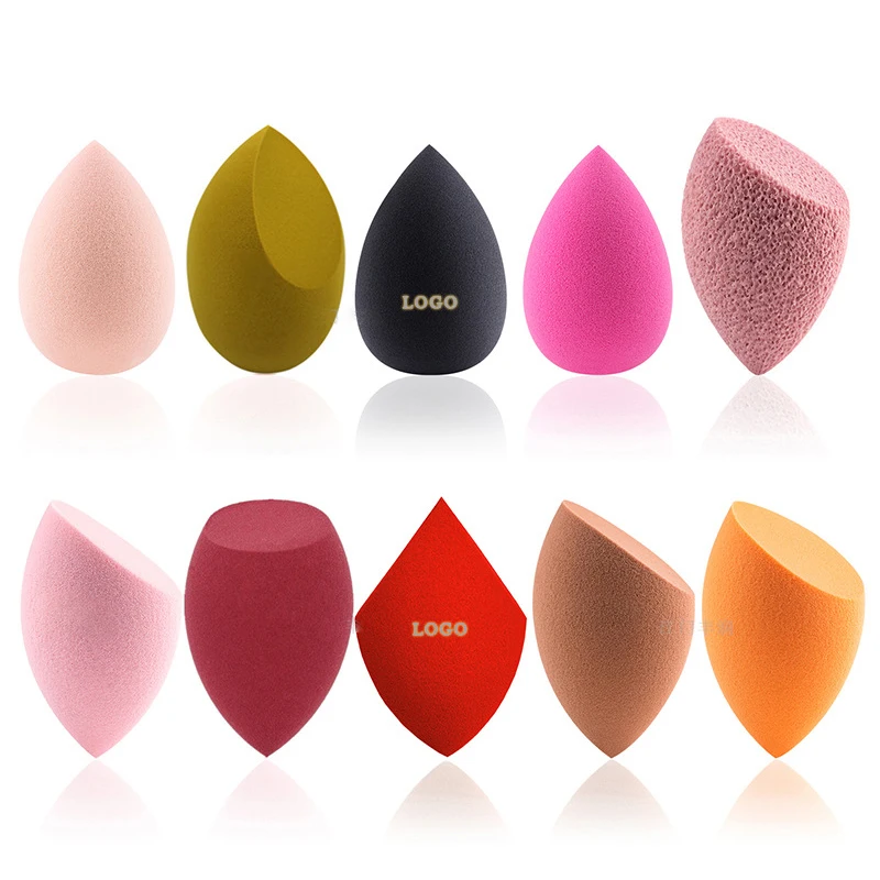 Factory custom logo style dry and wet foundation blush cosmetic powder puff non-latex makeup sponge