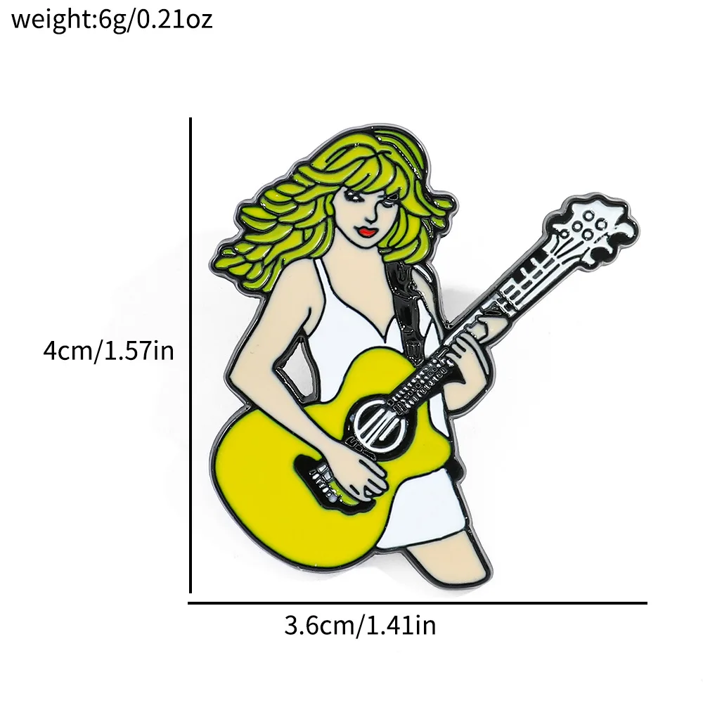 Hot sales Taylor star swift metal pins Usa Popular Singer Corsage Brooch Fans Hat Clothing Bag Decorative Enamel Lapel Pin