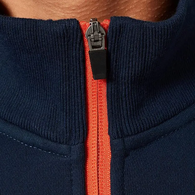 Custom Logo Men Bomber Jacket Orange Striped Side Zipper Pocket Nasa Bomber Jacket