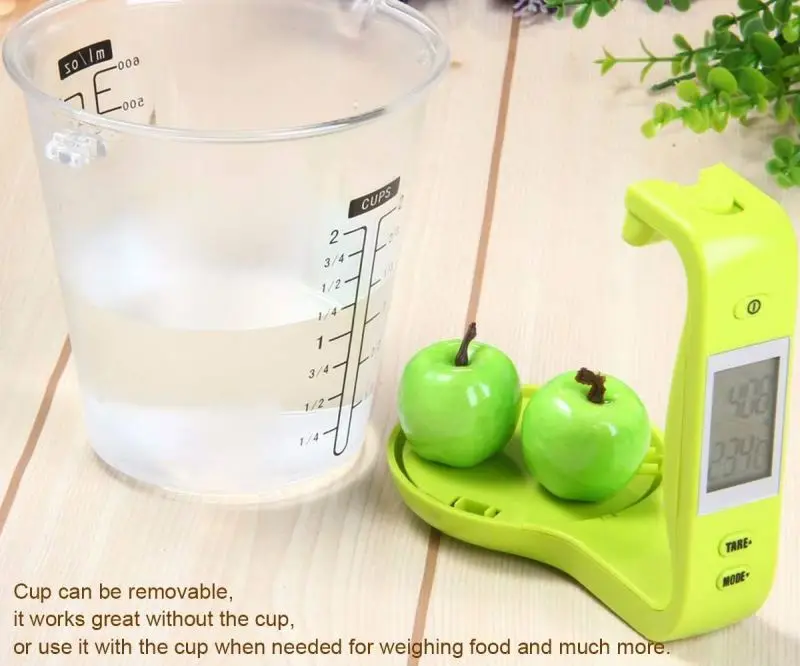 Wholesale Digital Cup Hot Selling Hand Held Kitchen Weighing Wireless 1000g/1g High-Quality ABS Plastic Measuring Cup with Scale