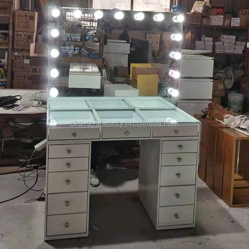 Beauty Salon Furniture Hairdressing Mirror Used Hair Saloon Equipment Mirror Station Makeup Mirror