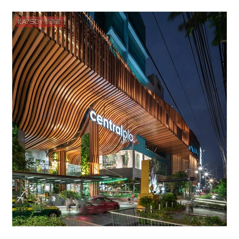 Wave Strip Baffle Ceiling Manufacturers free sample 3d Wave Design Interior Wall Panel