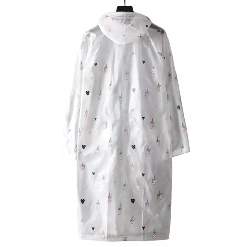 Lightweight EVA Unisex 100% Waterproof Rain Ponchos Fashionable printing Raincoats for Wholesale