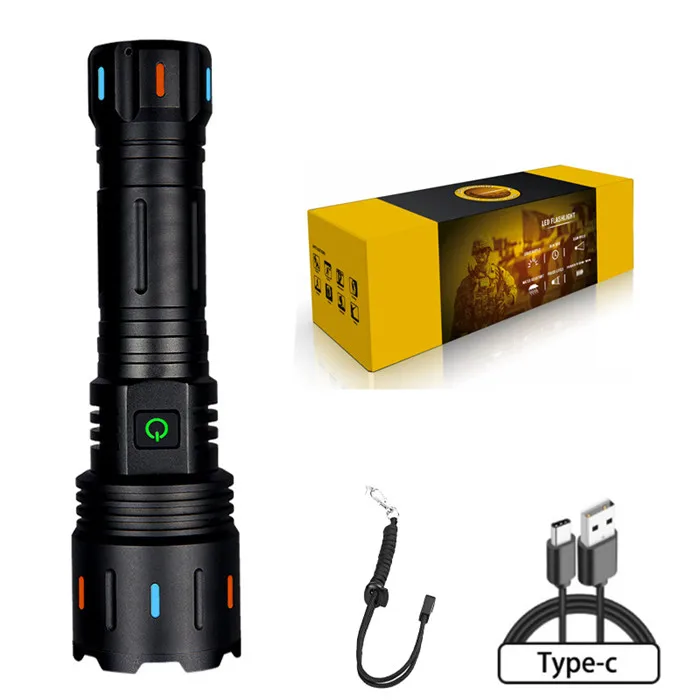 1500 Meter 30W Powerful White Laser Led Flashlight USB-C Rechargeable Powerful Torch Tactical White Hunting led flashlight