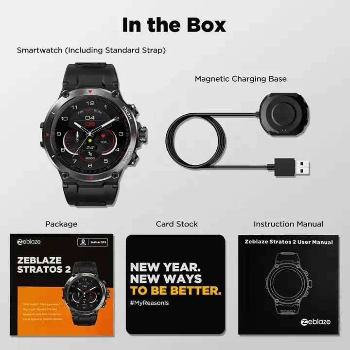 Stratos 2 Extreme adventure smart Watch GPS tracker Heart Rate Monitor Waterproof outdoor Fitness Tracker sport Watch For Men