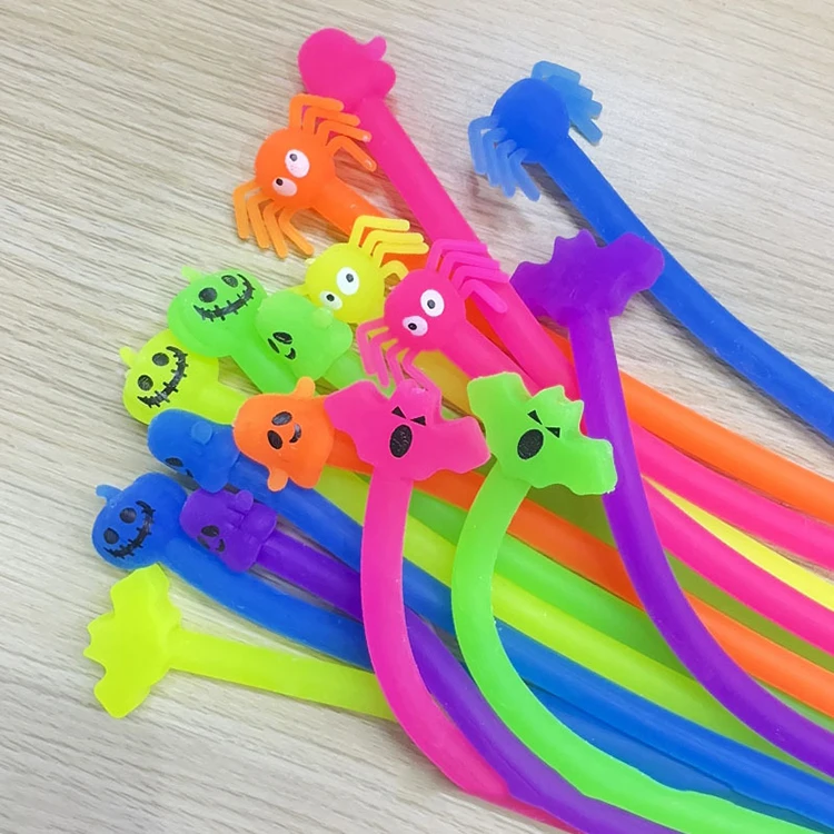 D080 Halloween Colorful Hyper Elastic Noodles Anxiety Anti Stress Relief Sensory Toys Stretchy String Fidget for Adults and Kids