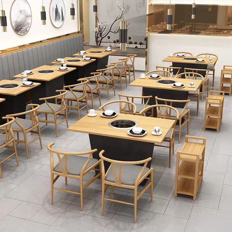 Hot pot barbecue integrated table barbecue hot pot equipment hot pot barbecue table