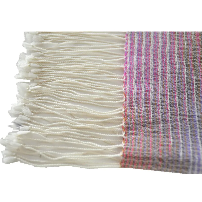 BLUE PHOENIX rainbow scarf 100% wool multiple color hijab pashmina scarf shawl tassel tallit jewish long scarf shawl women hijab