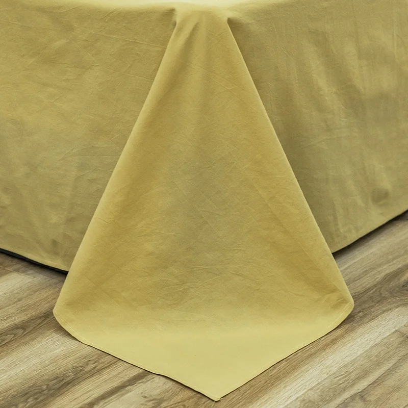 Mint green color 100 percent washed cotton fabric for bed linen set