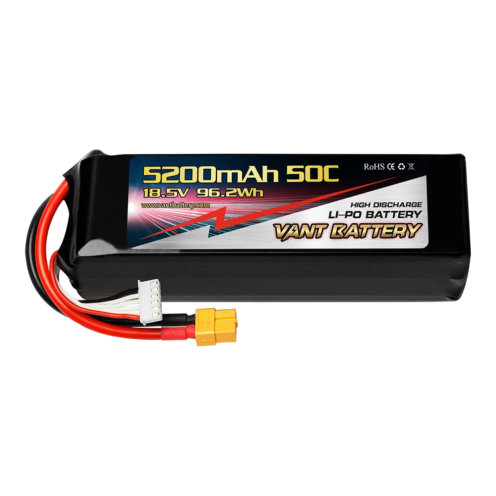 long lasting Rc Drone/UAV Lipo Battery 5200mah 18.5V 50C 5S FOR Agricultural UAV/Aircraft