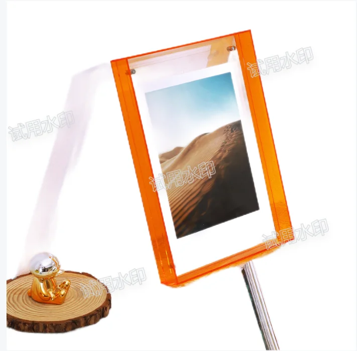 Customized colored acrylic photo frame Wallet Size  DIY with magnetic for Desk decoration Bedroom Desktop and Study decoration