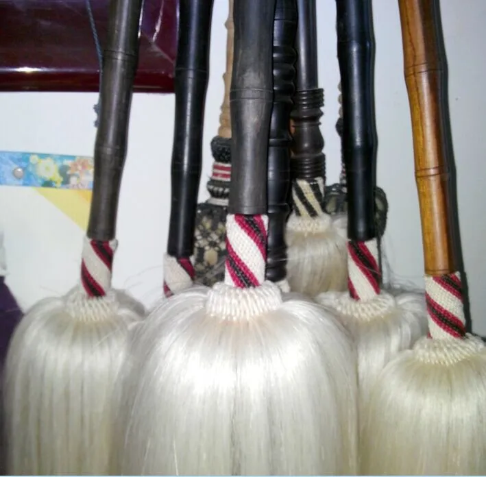 Natural pure white horse tail hair Buddha dust,Horse Hair Whisk