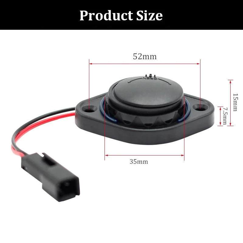 12V  3.1A Flat Surface Panel Mount  Car Seat Dual USB Bus Charger With Connectors