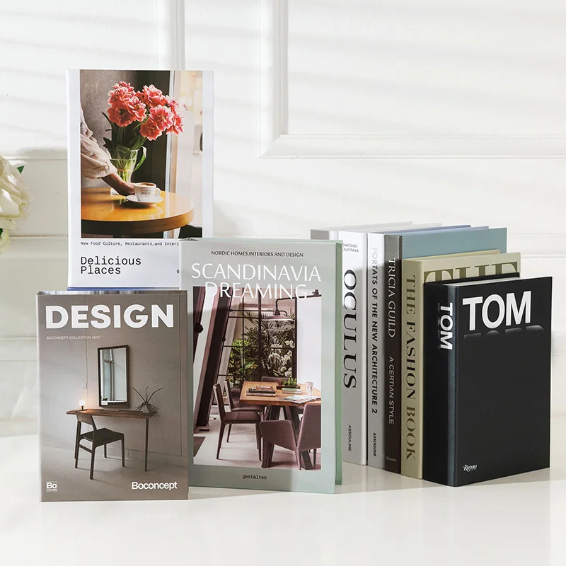 Foldable Fashion Brand Book Box For Hotel Cafe Room Decoration Faux Books Home Display Decorative Books