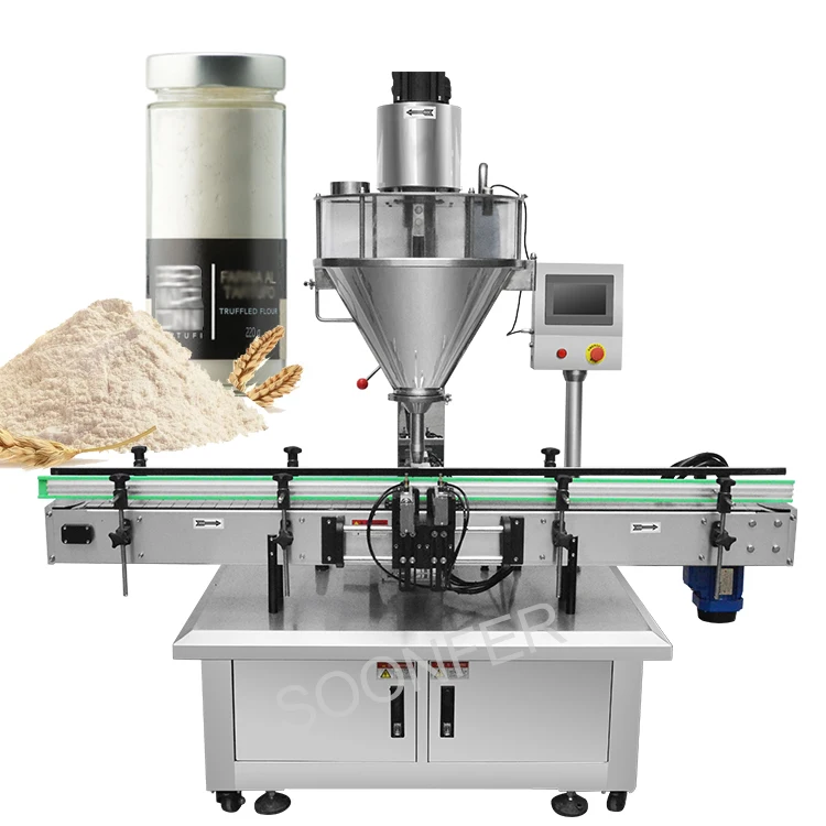 Full automatic two heads bottle jar 10-1000g wheat flour powder filling machine