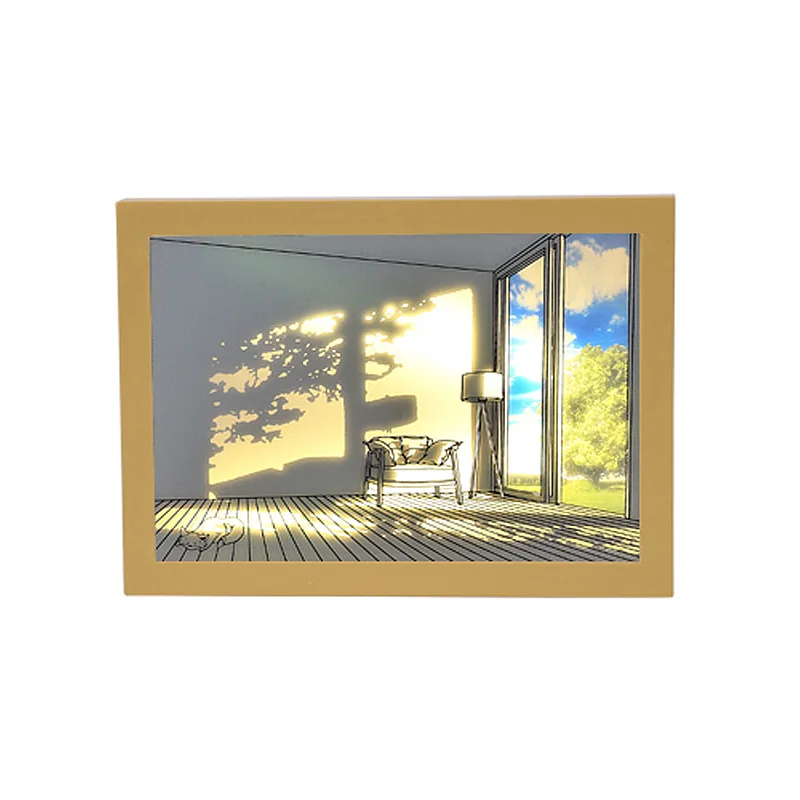 Nuoxin Manufacture New Creative 3 Color Change Light up Painting Acrylic Digital Photo Frame