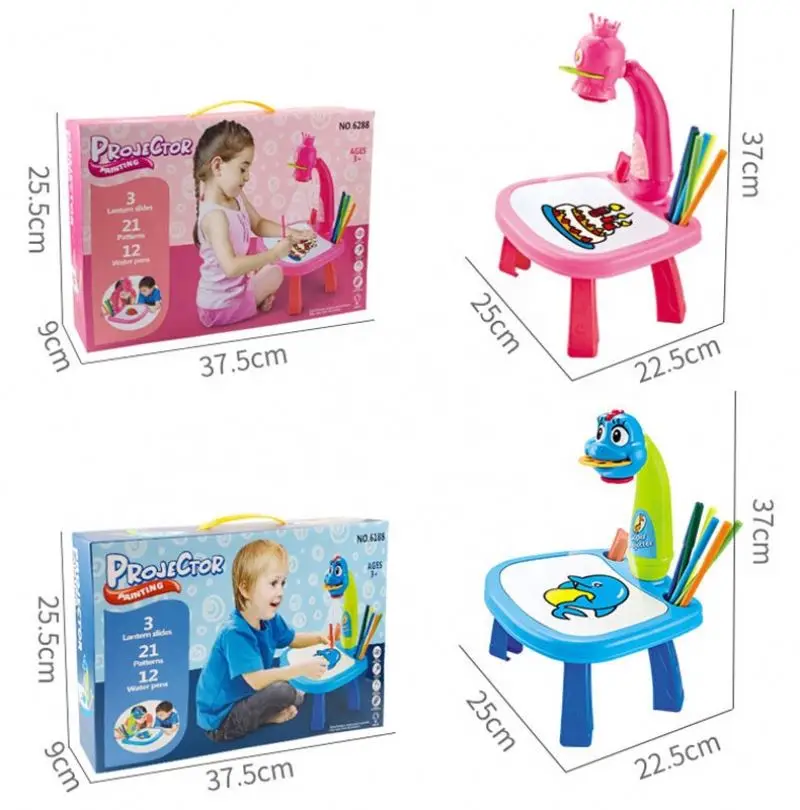 wholesale Hot Selling Educational LED Kid Magic Draw Drawing Board with LED  Projection Painting Table for Kids Tablet Toys