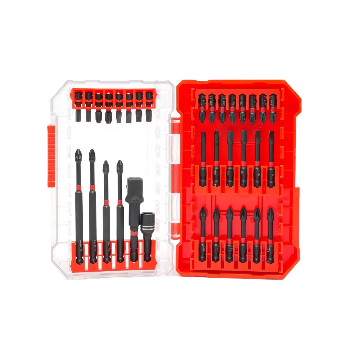34 in 1 S2 Screwdriver Bits Set with Storage Box Including 25-100mm Philip Torx Slotted Head Driver Bit 1/4' Driver Bit