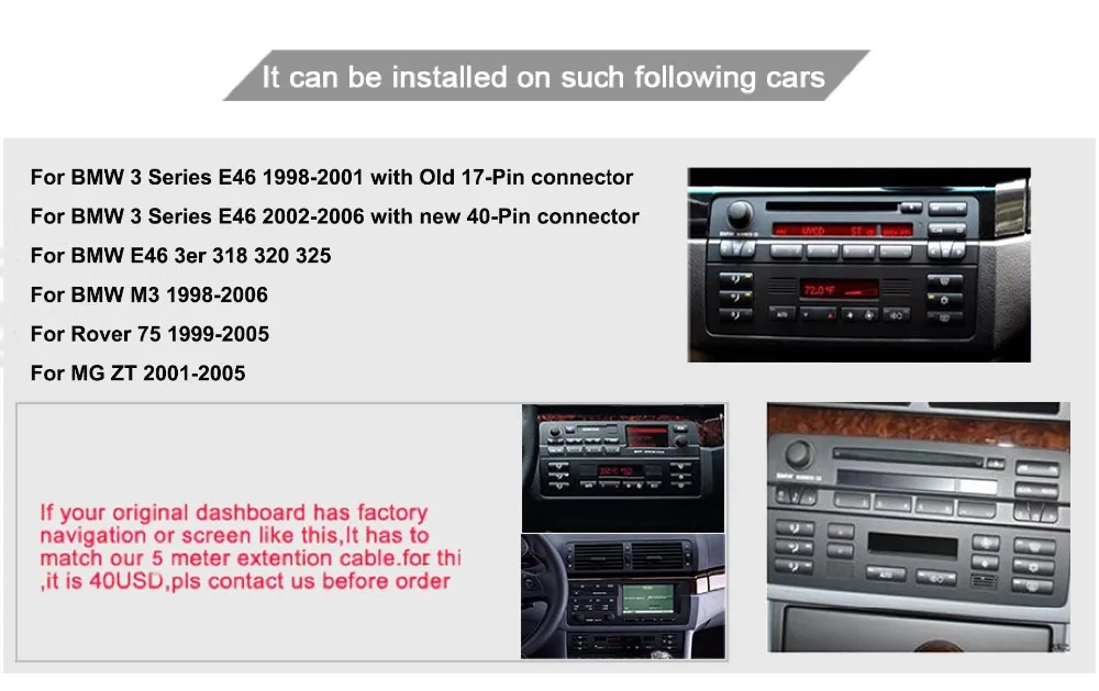 Carplay Android 11 AutoRadio Car Player Stereo For BMW 3 Series E46 Multimedia M3 318 320 325 330 335 1998-2005 GPS Navigation