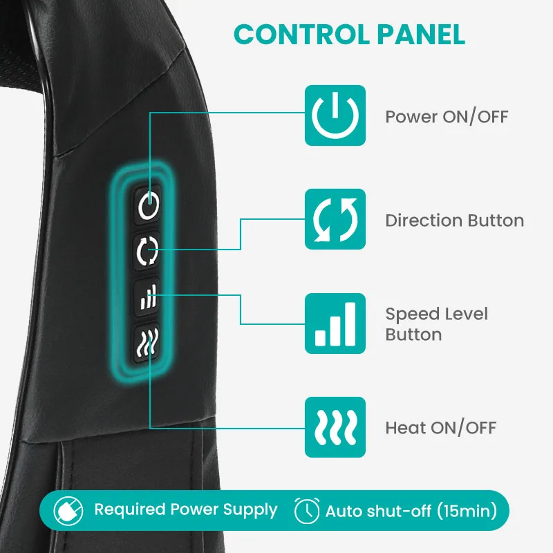 Electric Full Body Deep Tissue Kneading Pillow Massage Shiatsu Back Shoulder And Neck Massager With Heat