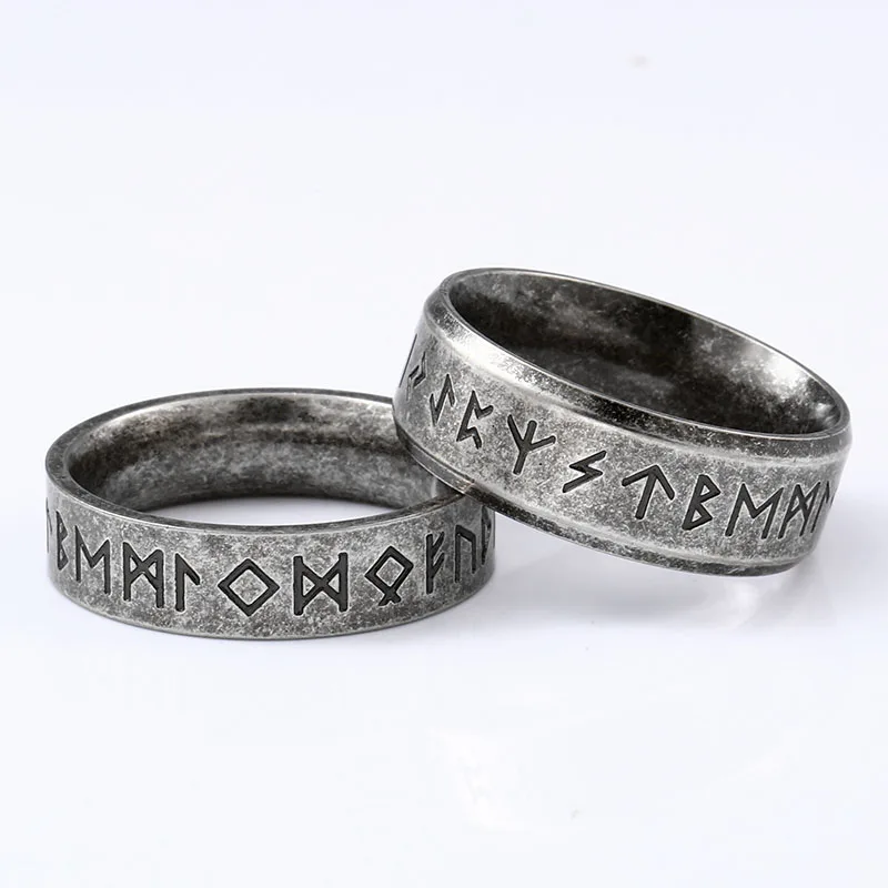Оптовая продажа 316L нержавеющая сталь один Norse Viking амулет Руна мужские кольца модные слова ретро ювелирные изделия