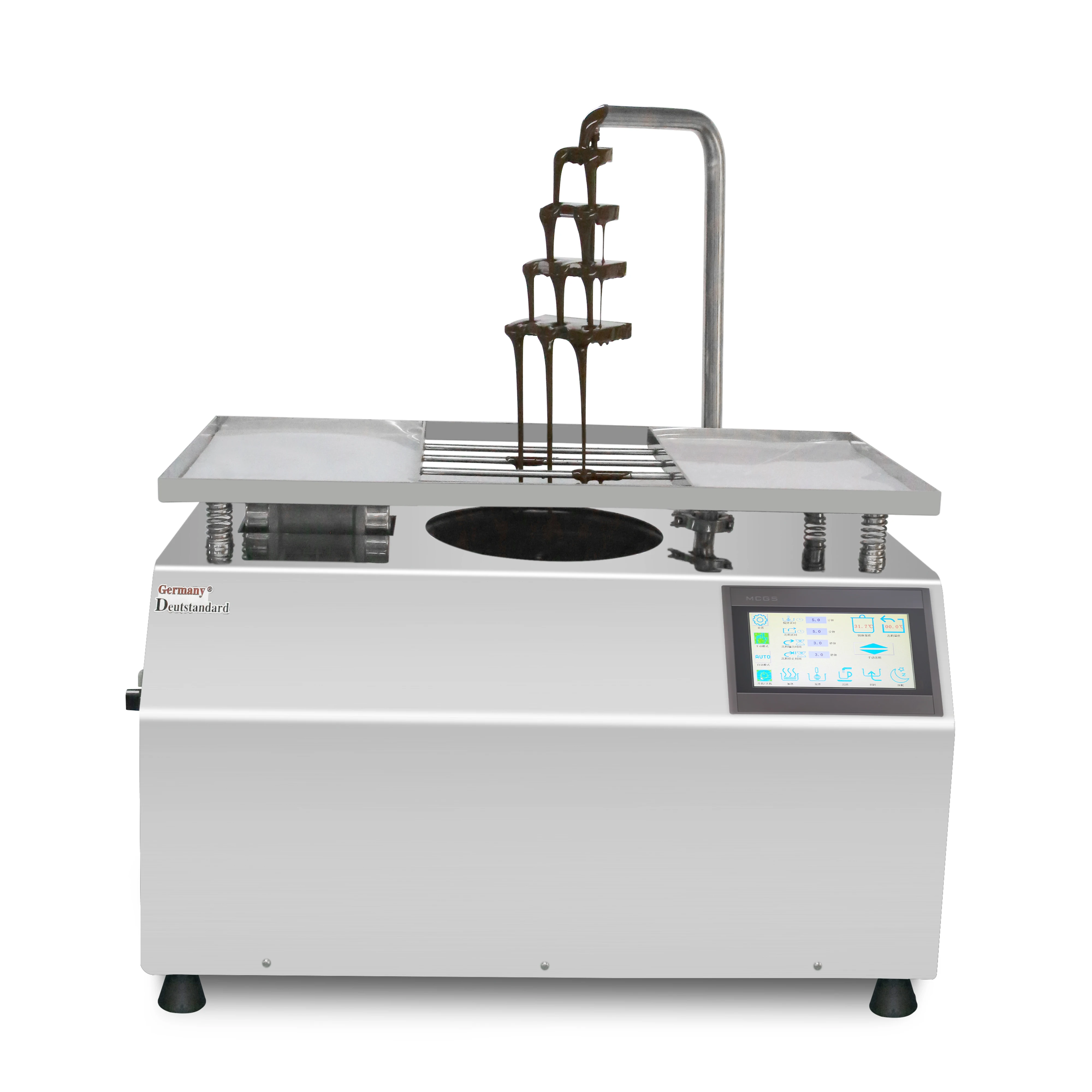 Commercial chocolate tempering machine with table vibration chocolate fountain