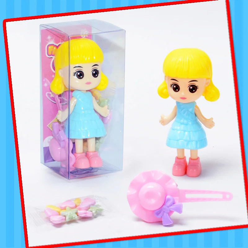 Hot selling plastic girl accessories toys  toy doll with accessories toy with candy