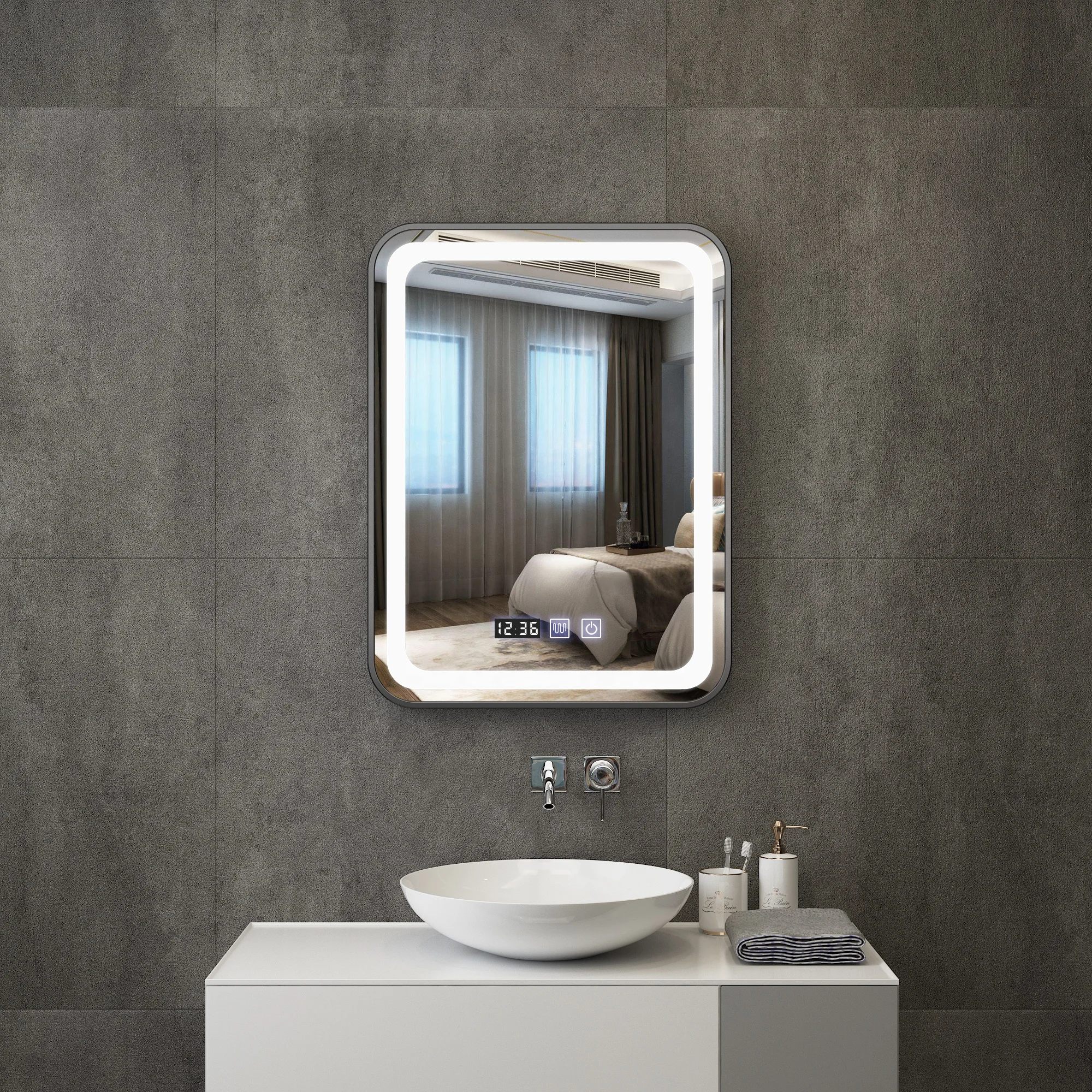 New  Hot Selling Luxury Bathroom IP66 Touch Screen Mirror TV Smart Magic Mirror with LED Light MANUFACTURER