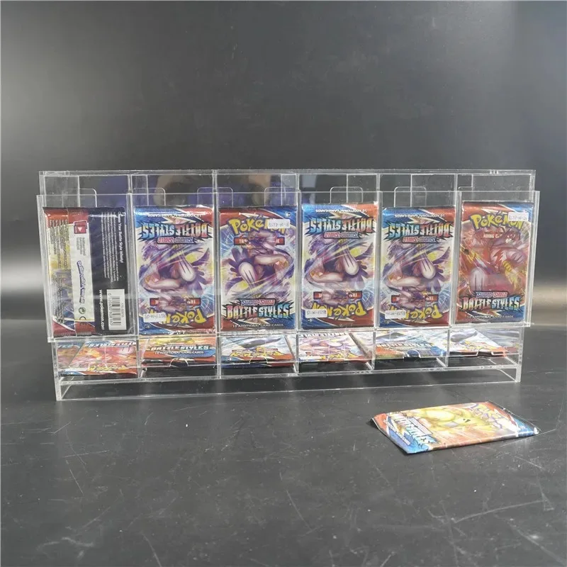 Пользовательские 6 слотов акриловый Pokemon TCG Booster Pack диспенсер для карт витрина