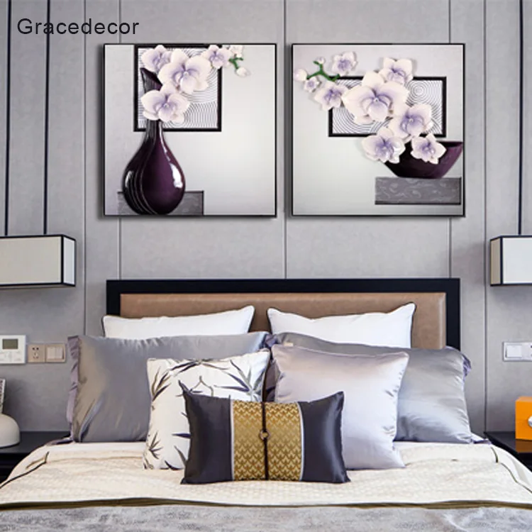 3 Panels 3D Relief Painting Resin Home Decor Wall Art