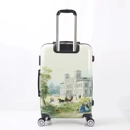 Custom Printed ABS PC Trolley Travel Luggage Adorable Beauty Case with Spinner Wheel Fashionable Suitcases for Women